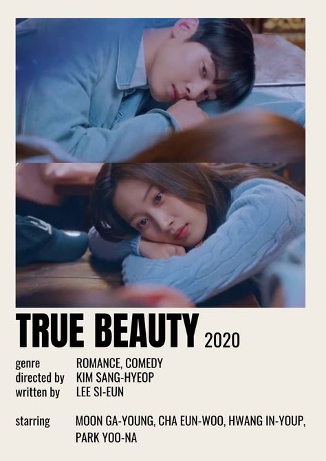 True Beauty Polaroid Poster, True Beauty Kdrama Poster, True Beauty Poster, K Drama Poster, Park Yoo-na, Beauty Poster, Girly Movies, Beauty Posters, Poster Anime