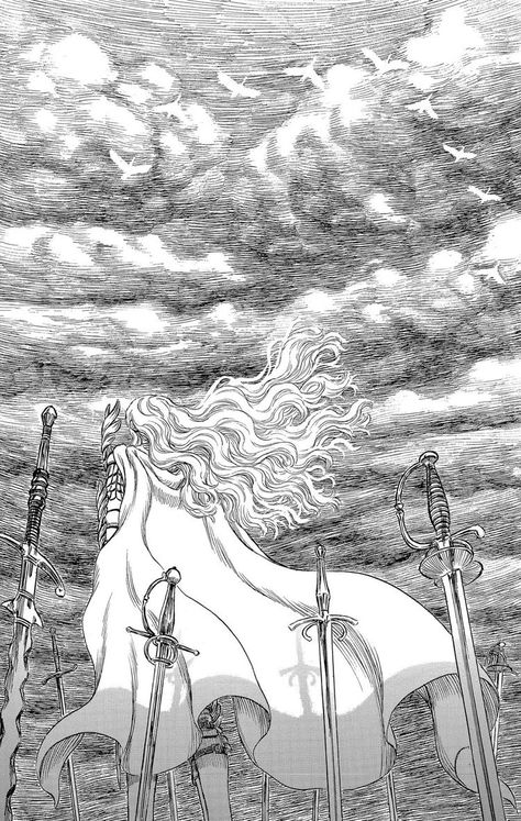 Berserk Griffith Berserk, Berserk Manga, Kentaro Miura, Anime Drawing Books, Art Style Inspiration, Ethereal Art, Memento Mori, Fantasy Landscape, Manga Comics