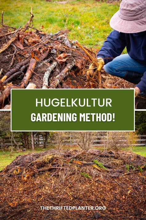 Hugelkultur involves building raised garden beds from decomposing wood debris and other compostable materials. Imagine mounds overflowing with leafy branches, logs, twigs, and even cardboard, slowly turning into rich, fertile soil over time. You then plant veggies, flowers, or whatever your heart desires on top of these mounds. Wood Raised Garden Bed, Building Raised Beds, Building Raised Garden Beds, Gardening Techniques, Outdoor Garden Decor, Sustainable Garden, Soil Improvement, Garden Edging, Garden Soil