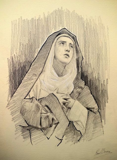 Catholic Drawings, Roman Catholic Art, Christian Drawings, Virgin Mary Art, Biblical Art, Arte Sketchbook, Catholic Art, Art Inspiration Painting, Sacred Art