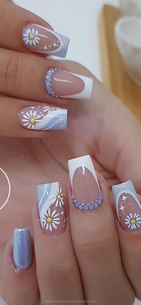 Pretty Nails Glitter, Better Fashion, Elegant Touch Nails, Blue Nail Art Designs, Art Deco Nails, Gel Nail Art Designs, Finger Nail Art, Fall Gel Nails, Fancy Nails Designs