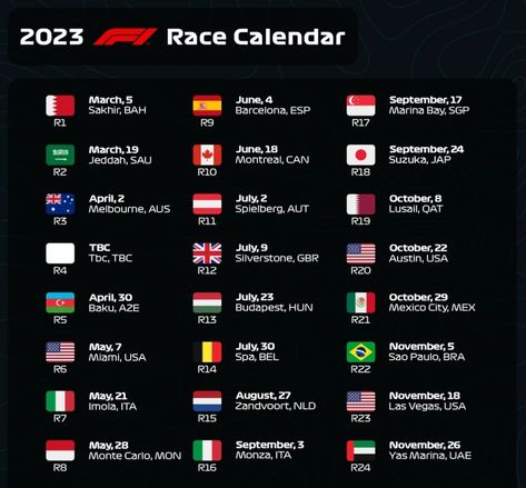 Mexico Grand Prix, 2023 Schedule, Race Calendar, F1 2023, Calendar March, 9th October, Art Collage Wall, Jeddah, Formula One