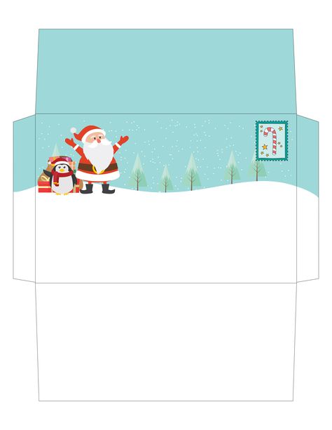 Christmas Envelopes Printable, Christmas Envelope Template, Animal Illustration Kids, Holiday Envelopes, Diy Valentines Cards, Foldable Card, Christmas Envelopes, Diy Envelope, Numbers Preschool