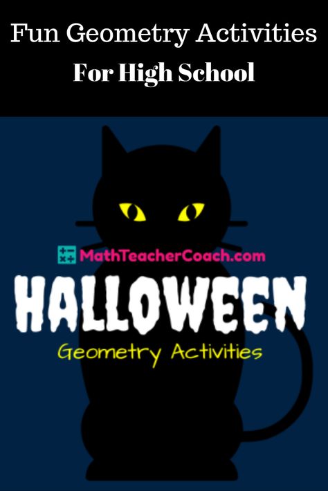 Fun Geometry Activities for high school - Halloween Geometry Activities High School: Here are some Halloween Geometry Worksheets. These are Color Match Activities so you will need something for them to color their answer sheets with. Click now for your free geometry worksheets and activities - #geometrycoach #fungeometry #geometryactivities #highschool #mathgames Halloween Geometry, Geometry Activities High School, High School Halloween, High School Math Activities, Geometry Projects, Halloween Math Activities, High School Math Classroom, High School Math Teacher, Geometry High School