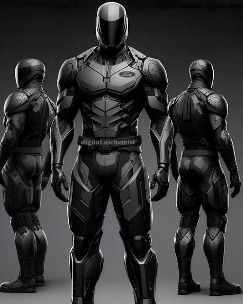 Armor Suit Design, Futuristic Armor Concept Art, Futuristic Assassin, Power Armor Concept Art, Sci-fi Armor Concept, Scifi Armor, Ninja Armor, Superhero Art Projects, Sci Fi Armor