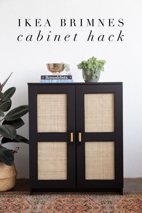 Turn this simple Ikea cabinet into a coveted piece in your home with this Ikea Brimnes Cabinet Hack using cane webbing #DIY #Ikeahack Brimnes Cabinet Hack, Ikea Brimnes Cabinet, Brimnes Cabinet, Ikea Brimnes, Cabinet Hack, Ikea Desk Hack, Cane Webbing, Easy Ikea Hack, Ikea Hack Ideas