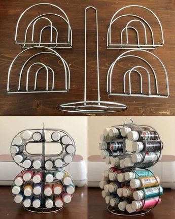 50+ Amazing DIY Dollar Store Organization Ideas to Declutter your Home | HubPages Craft Paint Storage, Craft Room Organization Diy, Paint Rack, Dollar Store Diy Organization, Dollar Store Diy Projects, Craft Room Design, Dollar Store Hacks, Paint Storage, Diy Dollar Tree Decor