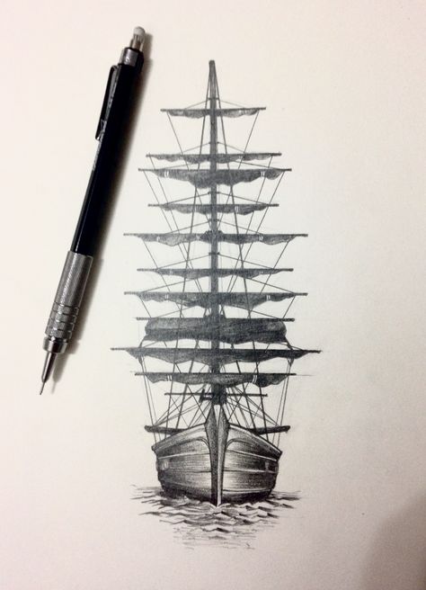 Pirate Ship Drawing Sketches, Spyglass Tattoo, Burning Ship Tattoo, Tall Ship Tattoo, Burn The Ship Tattoo, Pirate Ship Tattoo Drawing, Pirate Ship Sketch, Ship Tattoo Design, Pirate Ship Drawing