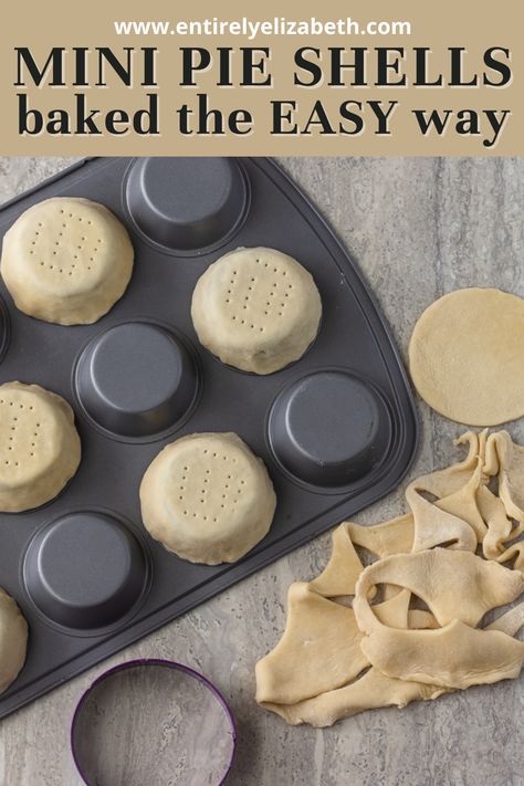 Mini Pies Crust Recipe, Pie Tartlets, Cupcake Pies Mini, Pie Shell Desserts, Homemade Mini Pie Crust, Recipes Using Premade Pie Crust, What Can You Make With Pie Crust, Individual Pie, Pie In A Cake Pan