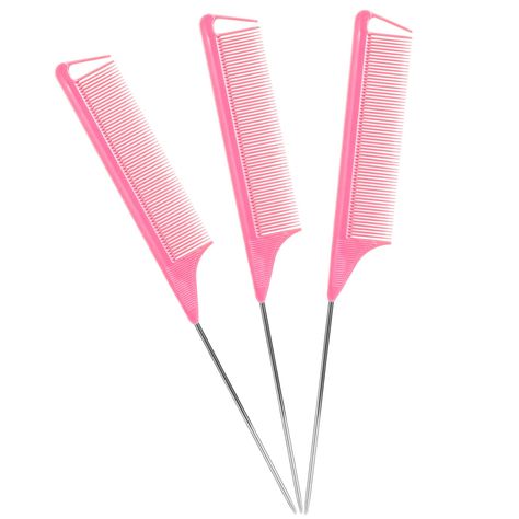 PRICES MAY VARY. Rat Tail Combs Function: Rat Tail Combs for Hair Styling, Parting, Back Combing, Post Styling and Hair Coloring, Barber and Cosmetic Supply Kits，Suitable for Salon and Home Hair Styling ,Can Meet Your Different Needs Rat Tail Combs Material: Rat Tail Comb is Made of Celcon Not Easy to be Broken, Lightweight and Durable,Hair Stylists Styling Comb,Parting Combs for Women Great for All Hair Types Rat Tail Combs Size: 24x3x0.5cm/ 9.6x1.1x0.4inch(L x W x H)，Rat Tail Combs Color:Pink Braiding Business, Girl Presents, Parting Comb, Teasing Comb, Rat Tail Comb, Back Combing, Tail Comb, Rat Tail, Hair Kit