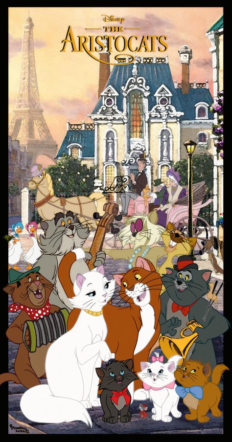 Aristocats Wallpaper Aesthetic, Aristocats Wallpaper, Disney Movies List, Disney Cats, The Aristocats, Old Disney, Collage Poster, Wallpaper Iphone Disney, Pinturas Disney