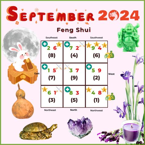 September 2024 Flying Star Feng Shui Analysis Feng Shui Chart, French Townhouse, 2025 Snake, Feng Shui Elements, Yin Energy, Detox Your Home, 2025 Year, Horse Sign, Chinese Astrology