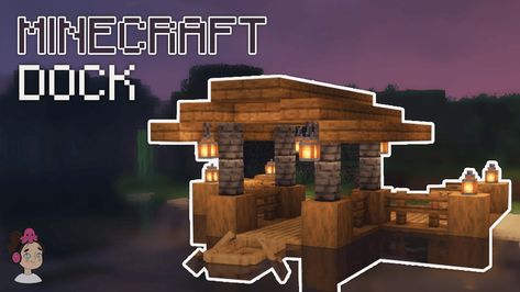 Minecraft Fishing Dock Easy, Dock House Ideas, Cute Minecraft Dock, Minecraft Dock House, Minecraft Dock Ideas, Minecraft Dock Design, Minecraft Fishing Dock, Minecraft Dock, Mc Houses