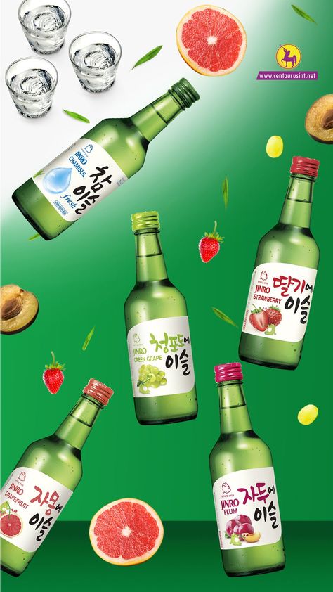 The world's best-selling spirit🐸! Retaining its position as #1 best-selling spirit brand in the world for 20 years, this JINRO Soju is filtered through charcoal from Korean bamboo, resulting in a fresh and clean taste. Available in different flavors. Shop now! Must be 21+. Please drink responsibly. . . . #centaurusinternational #dubaidrinks #mydubai #wine #RAK #soju #korea #southkorea #spirits #Chamisul #fresh #hiterojinro #jinro #drinks #TheRealSoju #strawberry #grapefruit #greengrape #plum Korean Advertising, Korean Branding, Soju Drinks, Jinro Soju, Korean Drink, Korean Soju, Alcohol Shop, Korean Drinks, Pink Clouds Wallpaper