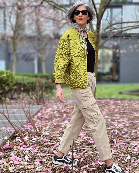 Chartreuse Coat Outfit, Chartreuse Jacket Outfit, Chartreuse Sweater Outfit, Chartreuse Pants Outfit, Chartreuse Outfit, Green Jean Jacket, Dressy Casual Outfits, Coat Outfits, Blouse Outfit