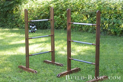 DIY Ladder Golf by Build Basic - BRANDED Diy Ladder Golf, Diy Ladder Ball, Diy Wooden Ladder, Ladder Golf, Happy Labor Day Weekend, Ladder Ball, Best Ladder, Golf Workout, Golf Images