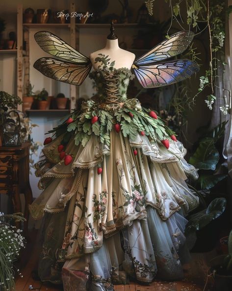 Ruffle Fairy Dress, Fantasy Ball, Moss Dress, Ren Fair, Elf Clothes, Fairy Dresses, Fairy Clothes, Fantasy Dresses, Wings Costume