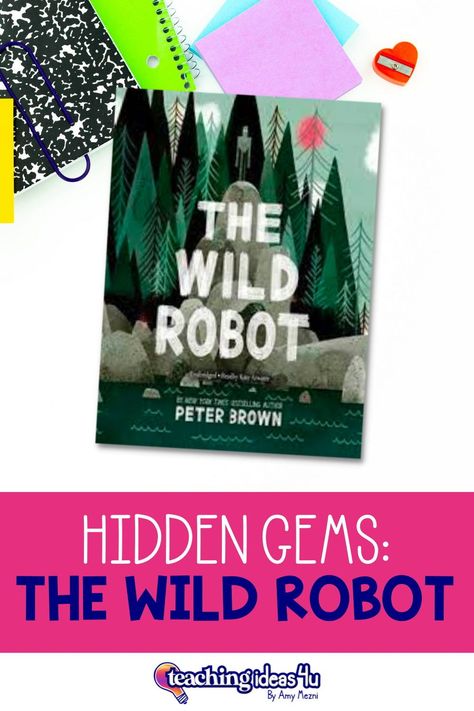 This fiction story book is the perfect way to get your third, fourth, and fifth graders engaged in the classroom. I have a novel study for The Wild Robot in my store. This unit includes vocabulary and reading comprehension questions, as well as activities for character development, plot, setting, theme, and author’s purpose. The activities come in two formats: a folded book and individual pages. 4th Grade Books, Middle School Literature, Book Report Projects, Wild Robot, The Wild Robot, Guided Reading Books, Fiction Story, Argumentative Writing, Expository Writing