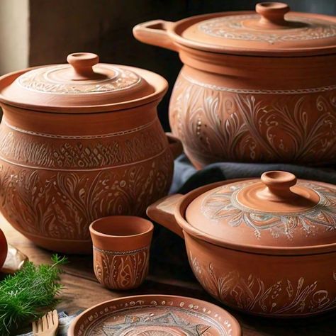 TERRACOTTA COOKWARE #terracotta #naturelovers #mitti #womenentrepreneurs #womenempowerment #womensupportingwomen #cool #clayart Terracotta Cookware, Roaster Recipes, Clay Products, Terracotta Clay, Terracotta Pots, Kitchen Gadgets, Cookware, Gadgets, Quick Saves