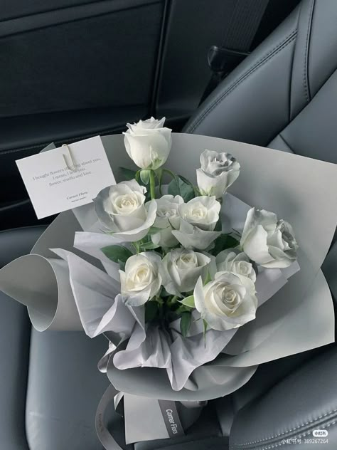 White Rose Bouquet Aesthetic, White Roses Bouquet Aesthetic, Paper For Bouquet, Tulip Flower Pictures, White Rose Bouquet, Boquette Flowers, Tulip Bouquet, Gift Wrap Paper, Flowers Bouquet Gift