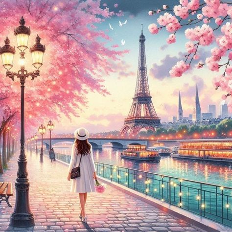 Diy Eiffel Tower, Paris Wallpaper, Paris Pictures, Beautiful Art Pictures, I Love Paris, Blossom Design, Paris Eiffel Tower, The Eiffel Tower, Girly Art