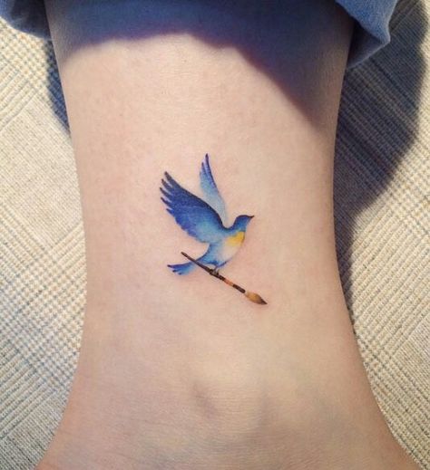 Edinburgh Tattoo, A Small Tattoo, Small Bird Tattoos, Red Bird Tattoos, Bluebird Tattoo, Tiny Bird Tattoos, Bird Tattoos For Women, Sanskrit Tattoo, Small Bird Tattoo