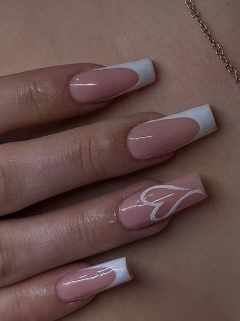 Nails Grey, Hairstyles Bangs, Nails Cute, French Tip Acrylic Nails, Her Nails, French Acrylic Nails, Coffin Shape, Classy Acrylic Nails, Acrylic Nails Coffin Pink