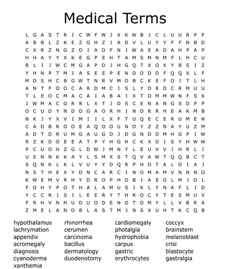 Medical Terms Word Search Medical Crossword Puzzles, Medical Club Activities, Medical Worksheets, Nurse Games, Medical Terminology Games, Life Skills Kids, Word Puzzle Games, Saving Money Chart, Medical Words