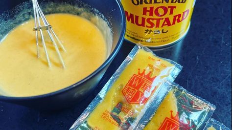 Spicy Chinese Hot Mustard Recipe, Hot Mustard Sauce For Egg Rolls, Hot Chinese Mustard, Chinese Mustard Recipe, Hot Mustard Dipping Sauce, Chinese Hot Mustard Recipe, Hot Mustard Recipe, Dehydrating Recipes, Mustard Pretzels