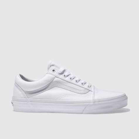 Take a trip back to Old Skool with your look, as Vans present us with their classic silhouette in a triple white colourway. Dressed in a durable fabric upper, faux-leather wave branding appears for a subtle contrast in texture. A sturdy sole completes. UPPER: Fabric,LINING: Fabric,OUTSOLE: Vulcanised rubber,OUTSOLE: Waffle treadcolour : White Product code : 3400511070 Wave Branding, Mens White Vans, Vans Old Skool White, Mens Footwear, Vans White, Burgundy Shoes, Animal Print Shoes, White Vans, White Product