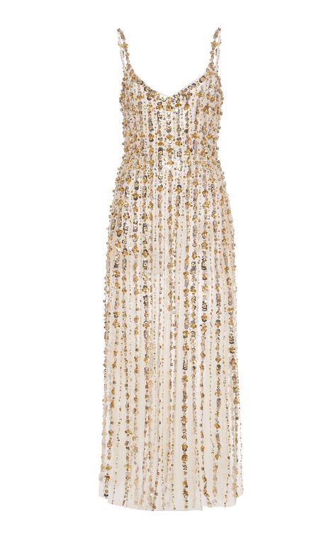 Sequin-Embroidered Midi Dress By Valentino | Moda Operandi Valentino Resort, Resort 2024 Collection, Resort 2024, Valentino Couture, Couture Outfits, Embroidered Midi Dress, Aesthetic Fits, Embroidered Maxi Dress, Designer Gowns