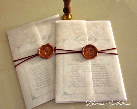 Wax Seals Diy, Wax Seal Wedding, Wedding Ceremony Invitations, Diy Wax, Medieval Wedding, Winter Wedding Invitations, Wedding Invitation Card Design, Weddings By Color, Fall Wedding Invitations