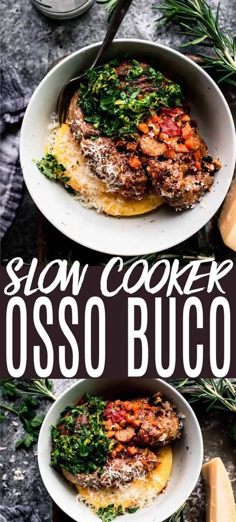 Beef In Crockpot Recipes Slow Cooker, Slow Cooker Osso Bucco Crock Pot, Lamb Roast Crock Pot Recipes, Osso Bucco Recipe Crockpot, Crock Pot Osso Bucco, Pork Osso Bucco Recipe Slow Cooker, Easy Osso Bucco Recipe, Slow Cooker Osso Bucco Recipe, Slow Cooker Polenta