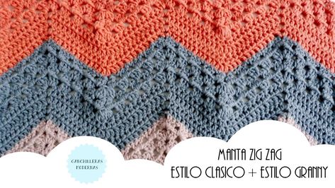 Manta ZIGZAG de crochet PATRÓN CLÁSICO+PATRÓN GRANNY. MUESTRAS DE GANCHILLO Crochet Gloves Free Pattern, Crochet Mittens Free Pattern, Zig Zag Crochet, Crochet Baby Jacket, Ideas For Crochet, Crochet Stitches For Blankets, Crochet Bedspread, Baby Mittens, Baby Blog