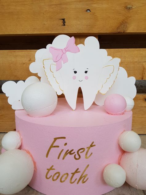 Tooth Cake, Cinderella Cake, Baby Balloon, 1st Birthday Party Decorations, First Tooth, Baby Teeth, Love Cake, Baby Cake, 1st Birthday Parties