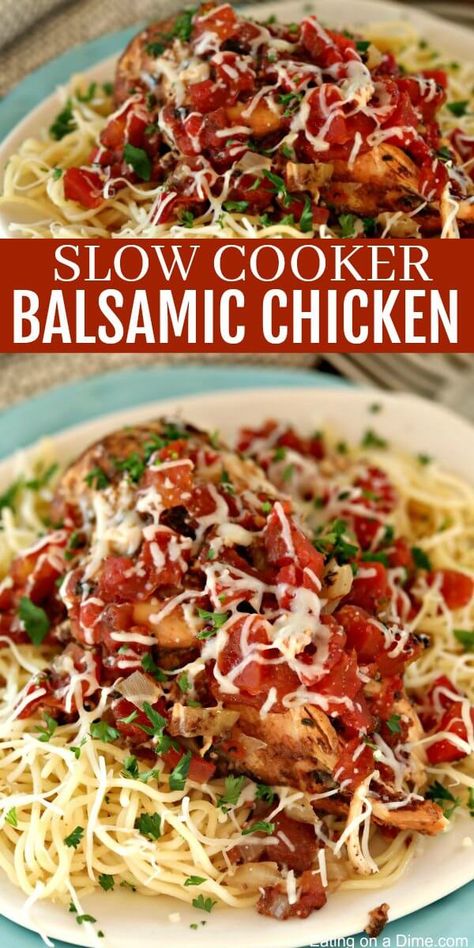 crockpot. Recipes Using Pomegranate Balsamic Vinegar, Balsamic Chicken Crockpot Recipes, Crockpot Balsamic Chicken Recipes, Chicken Diced Tomatoes Recipe Crockpot, Crock Pot Balsamic Chicken, Crockpot Recipes Clean, Boneless Chicken In Crockpot Recipes, Crockpot Chicken Tomato Recipes, 5 Ingredient Slow Cooker Recipes