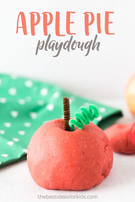 Apple Pie Playdough, Fall Activity, Apple Craft, Apple Pie Spice, Playdough Recipe, Box Creative, Apple Theme, Homemade Playdough, Handprint Craft