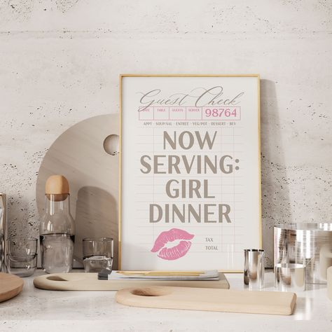 Dining Room College Apartment, Painting College Apartment, Now Serving Girl Dinner, Dorm Kitchen Decor, Womens Apartment Decor, Classy Apartment Decorating Inspiration, Signs For College Apartment, College Apartment Funny Decor, Cute Fridge Decor