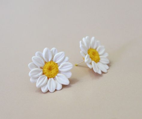 Daisies earrings  Flower earrings  Flower by NikushJewelryArt Daisies Earrings, Yellow Handmade Flower Earrings, Yellow Flower Earrings With 3d Flowers, Cheap Flower-shaped Polymer Clay Jewelry, Yellow Flower-shaped Polymer Clay Earrings, Crea Fimo, Hypoallergenic Yellow Flower-shaped Earrings, Jewelry Polymer Clay, Fimo Jewelry