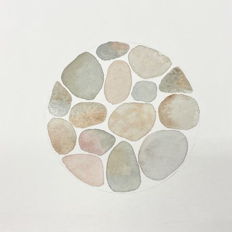 Paper Ponderings: Watercolour pebbles Pebble Illustration, Watercolour Pebbles, Pebbles Drawing, Pebble Drawing, Natural Form Art, Watercolour Ideas, White Pebbles, Form Art, Warm Palette