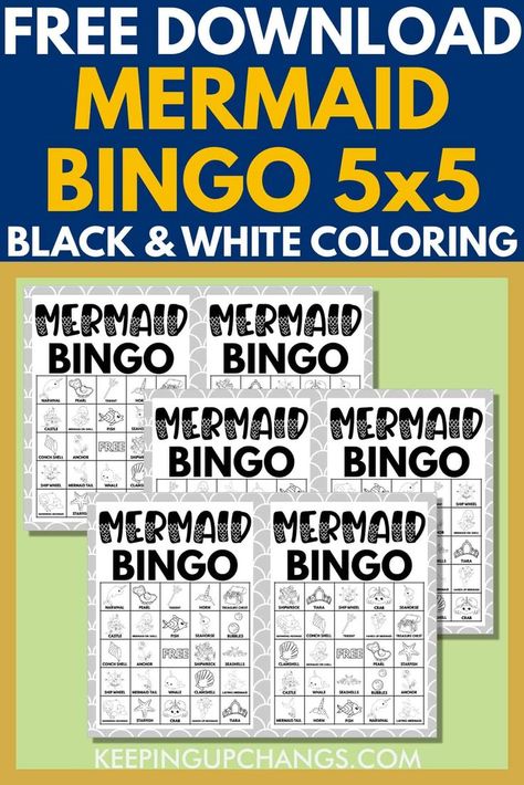 Bingo Printable Free, Bingo Pictures, Beach Bingo, Mermaid Party Games, Wedding Gathering, Black White Pictures, Summer Bingo, Pool Boy, White Pictures