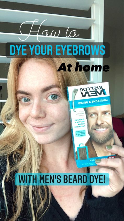 How to dye your eyebrows at home using men’s beard dye. Step by step tutorial. Eyebrows Dye Color, Home Eyebrow Tinting, Brow Tutorial For Blondes, Diy Tint Eyebrows At Home, Diy Dye Eyebrows At Home, Eyebrow Dye Before And After, Dyeing Eyebrows At Home, Brow Dye Before And After, Tint Brows At Home