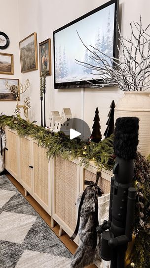 3K views · 588 reactions | Here’s a look at how I decorated my console table last Year! Comment “shop” below, and I will DM you the links that are available this year, or click the link in my bio to shop! Save this post for future inspiration, and check out my stories for more. ✨
.
.
.
 #holiday #holidaydecor #christmasdecorating #manteldecor #consoletabledecor 
#christmasinspo #christmashomedecor #christmas  #consoletable #consoletablestyling #tvstand #tvconsole #christmasdecor #christmasgarland #garland | Esperanza Maldonado || Home Decor || DIY || Latina Christmas Tv Console Decor, Tv Console Christmas Decor, Tv Console Styling, Console Table Christmas Decor, Christmas Console Table Decor, Tv Console Decor, Christmas Decorations Apartment, Future Inspiration, Console Table Styling