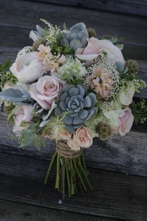 Succulent Bouquet Wedding, Wedding Flower Guide, Peony Bouquet Wedding, Succulent Bouquet, Wedding Bouquets Pink, Rustic Wedding Bouquet, Flower Guide, Rustic Wedding Flowers, Peony Wedding