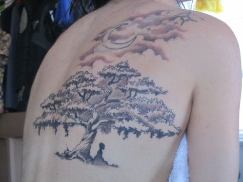 Tattoo Chronicles: Part Trois | Trust Your Journey Bodhi Tree Tattoo, Boom Tattoo, Wisdom Tattoo, Tree Tattoo Meaning, Tree Sleeve Tattoo, Tree Tattoo Arm, Tree Tattoo Back, Tattoos On Back, Back Tattoo Ideas