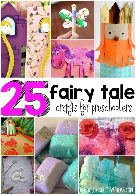 25 Fairy Tale Crafts for Preschoolers - Play Ideas Fairy Tale Steam Activities, Fairy Tale Snacks, Fairytale Crafts, Fairytale Lessons, Fairy Tales Preschool, Fairy Tale Activities, Fairy Tales Unit, Fairy Tale Crafts, Princess Crafts