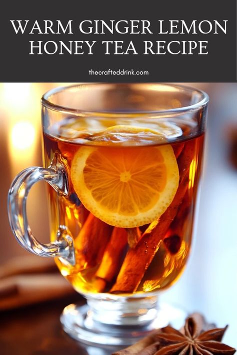 A soothing cup of Ginger Lemon Honey Tea, perfect for cold weather. This herbal tea helps boost immunity and provides relief during winter months using fresh ingredients. Morning Tea Recipes Healthy, Hot Ginger Drink, Ginger For Sore Throat, Ginger And Clove Tea, Drink For Colds Remedies, Yea For Sore Throat, Making Tea With Fresh Ginger, Ginger Tea For Colds, Best Tea For Colds