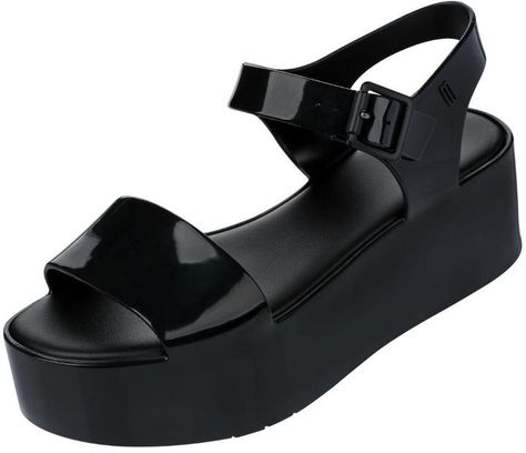 Melissa Mar Platform Sandal Fashion Shoes Sandals, Black Platform Sandals, Minimalist Shoes, Melissa Shoes, Womens Chunky Heels, Jelly Shoes, Ballerina Shoes, Black Platform, Vegan Shoes