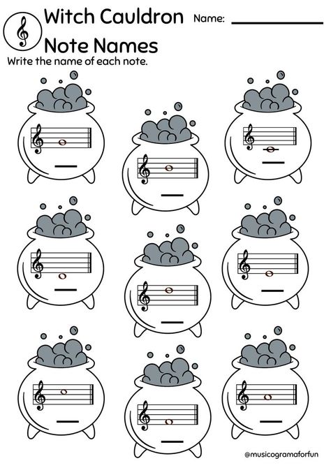 Halloween Music Worksheets, Halloween Music Class, Music Class Worksheets, Name Worksheets, Music Keys, Halloween Music Activities, Learning Music Notes, Free Music Worksheets, Music Activities For Kids