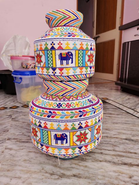 Moti Kamar Belt, Dog Room Design, Acrylic Paint Bottles, Coconut Decoration, Pink Clouds Wallpaper, Bead Loom Kits, Thali Decoration Ideas, Moti Work, Kutch Work Designs